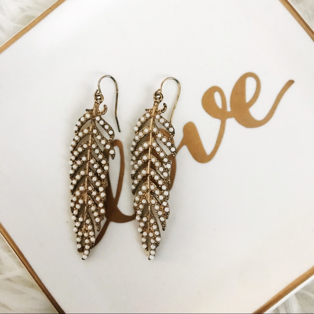 Gold Feather Earrings